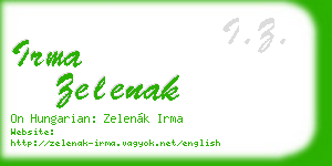 irma zelenak business card